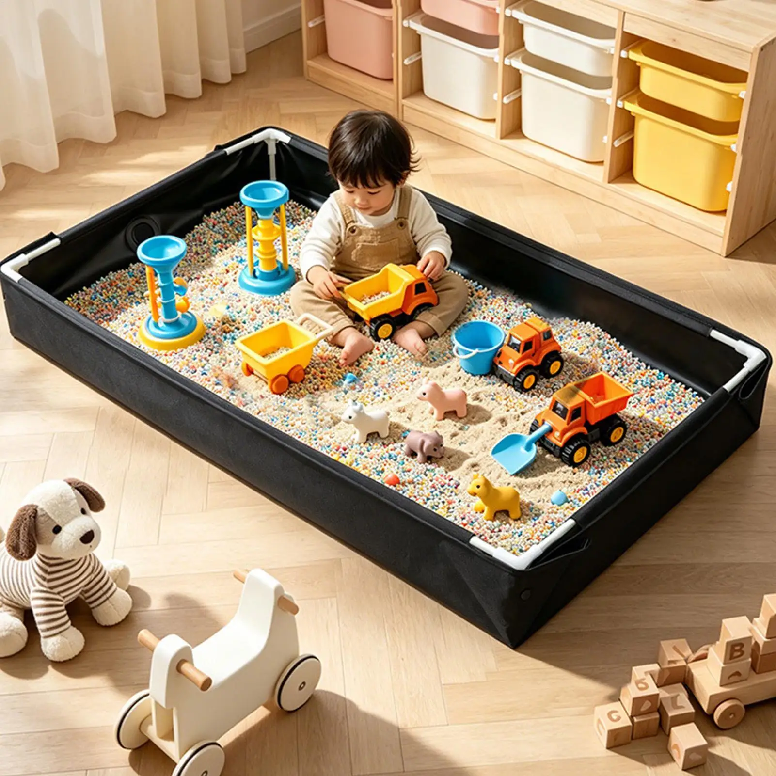 Kids Outdoor Sandbox - Sabbiera Pieghevole per Giochi d'Acqua all'Aperto