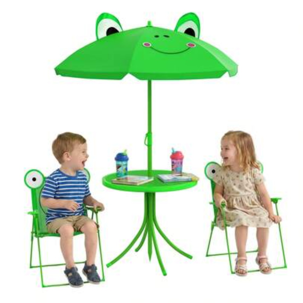 Kids Outdoor Table With Umbrella - Set Tavolo e Sedie per Bambini,