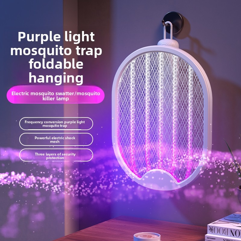 Bug Catching Kit - Racchetta Elettrica Pieghevole Anti-Zanzare Ricaricabile USB,