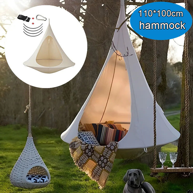 Kids Outdoor Hammock Chair - Amaca Impermeabile da Esterno, Doppia, a
