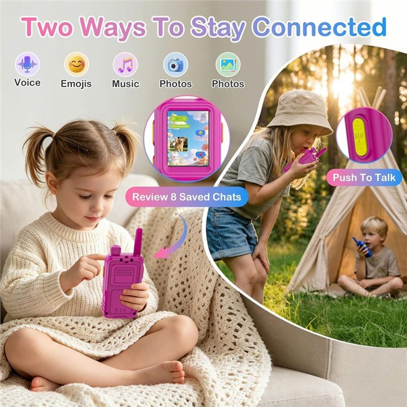 Kids Outdoor Voices - Set regalo per bambini: 2 walkie-talkie