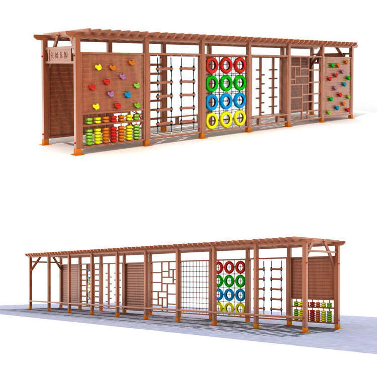 Kids Outdoor Wooden Climbing Frame - Struttura per Arrampicata su Roccia per
