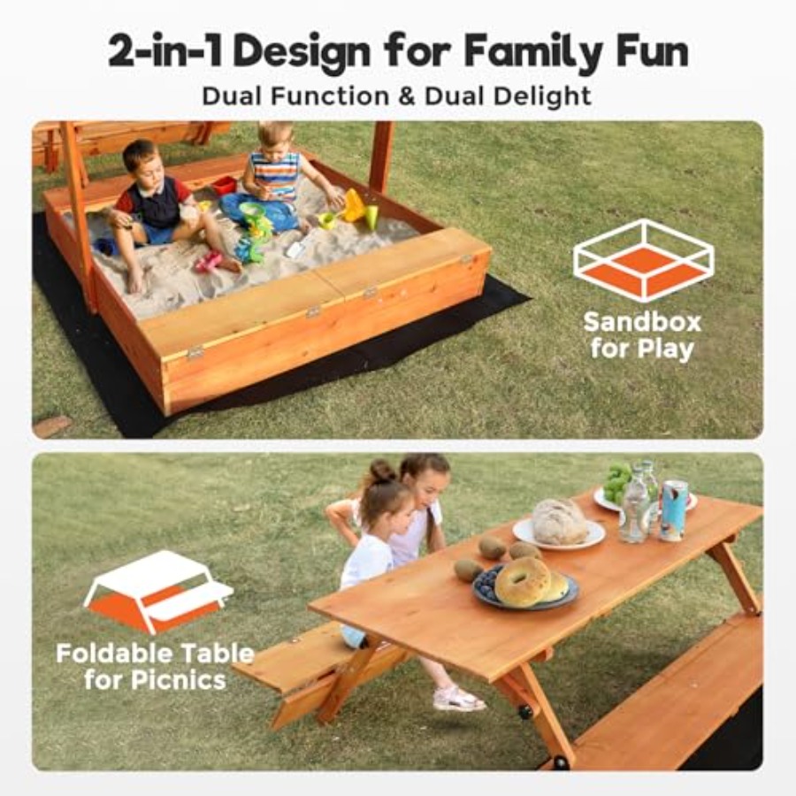 Sabbiera in legno per bambini  - Kids Outdoor Sandbox recensione e prezzo