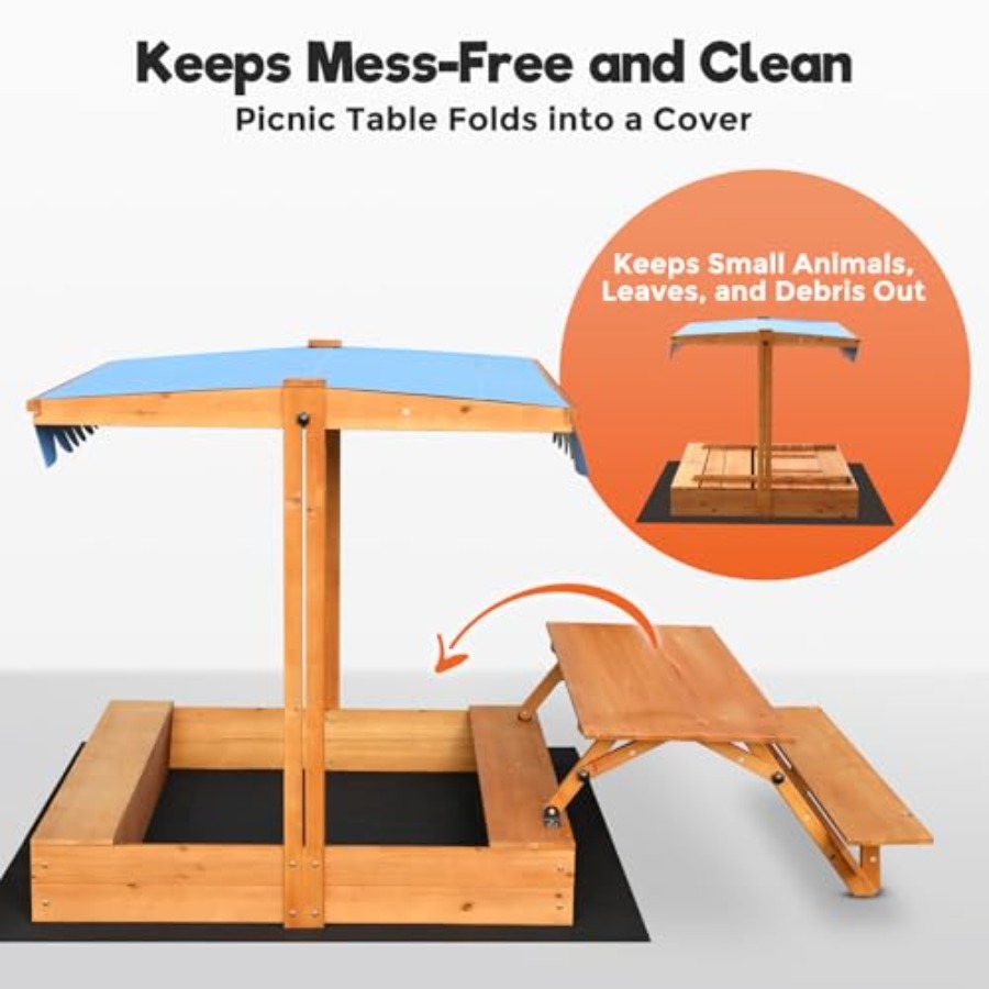 Sabbiera in legno per bambini  - Kids Outdoor Sandbox recensione e prezzo