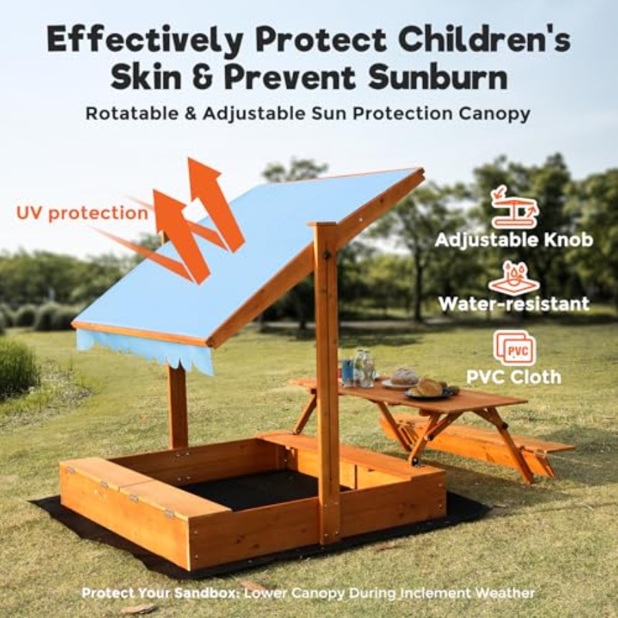 Sabbiera in legno per bambini  - Kids Outdoor Sandbox recensione e prezzo