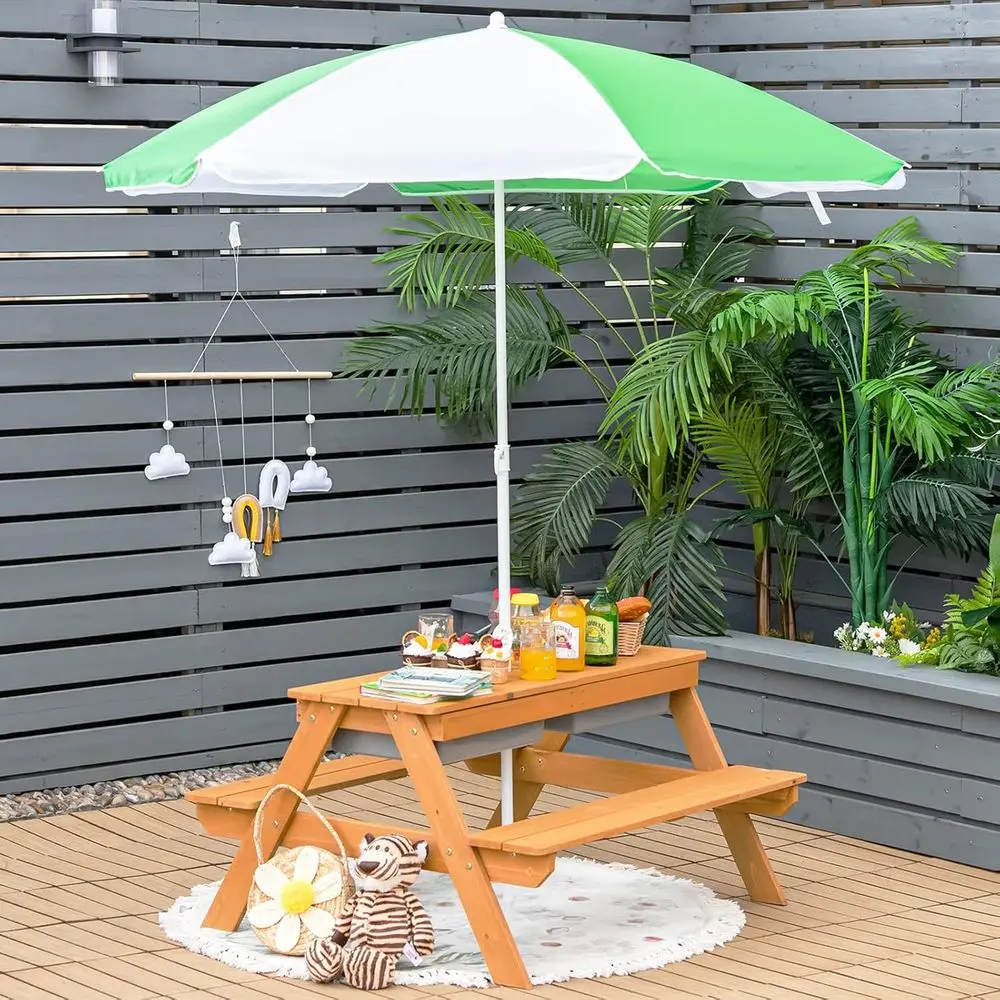 Tavolo da Picnic 4-in-1 in Leg - Kids Outdoor Table With Umbrella recensione e prezzo