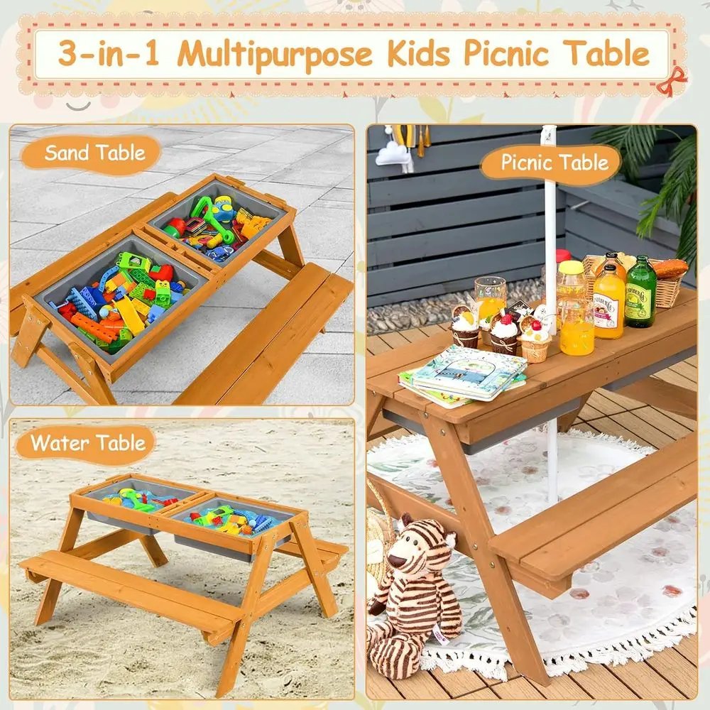 Tavolo da Picnic 4-in-1 in Leg - Kids Outdoor Table With Umbrella recensione e prezzo