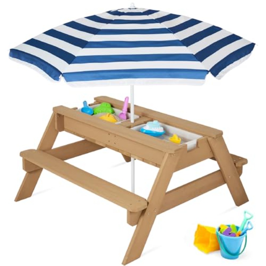 Tavolo da picnic per bambini d - Kids Outdoor Table With Umbrella recensione e prezzo
