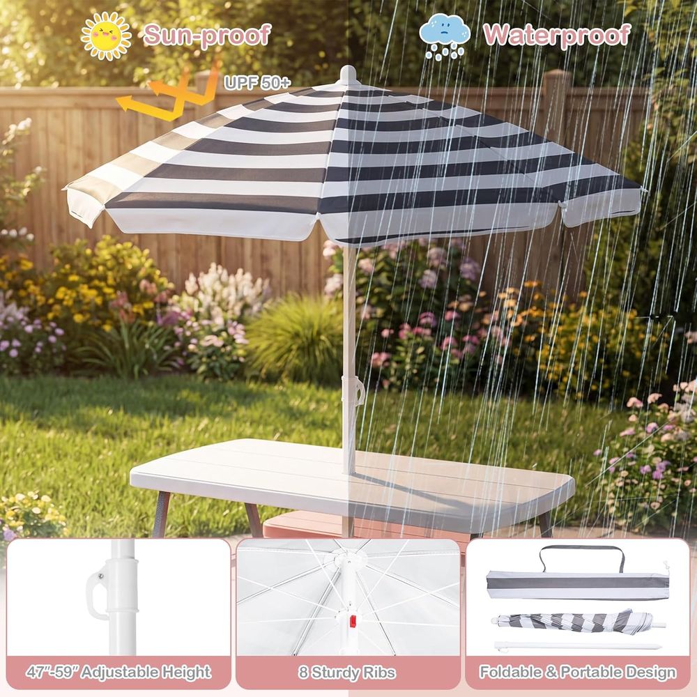 Tavolo da Picnic per Bambini,  - Kids Outdoor Table With Umbrella recensione e prezzo